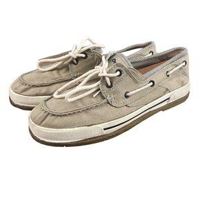 Ocean Pacific Boat Shoes Size‎ 9 Men's Tan Canvas Lace Up